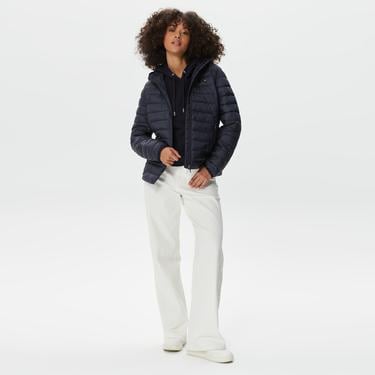  Tommy Hilfiger Lw Padded Global Stripe Kadın Lacivert Mont