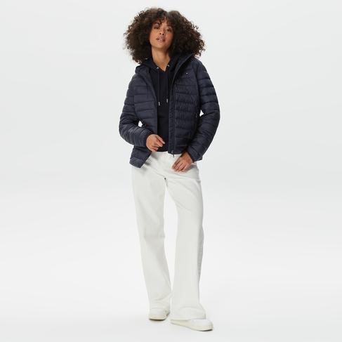  Tommy Hilfiger Lw Padded Global Stripe Kadın Lacivert Mont
