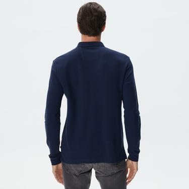  Nautica Erkek Lacivert Slim Fit Uzun Kollu Polo