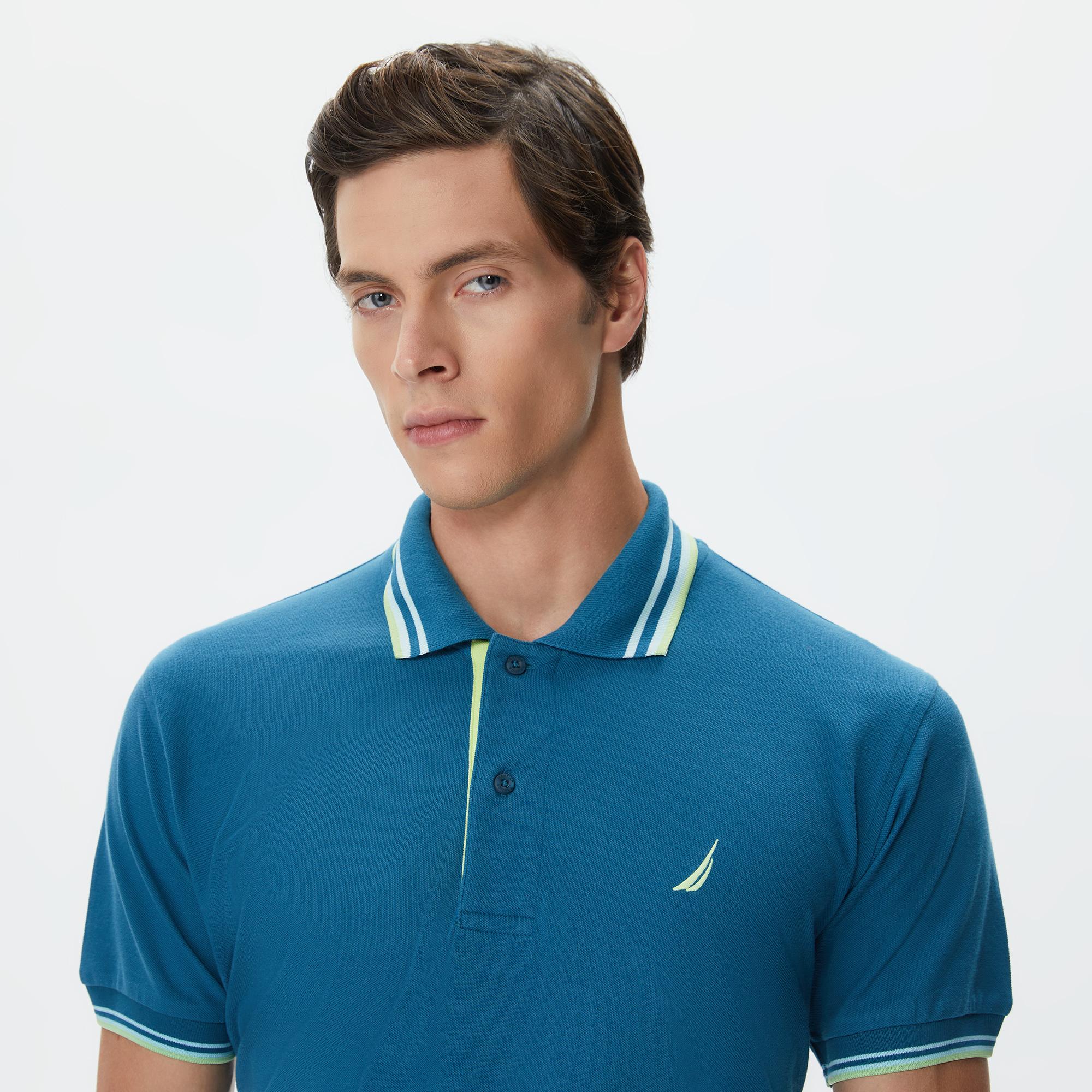 Nautica Erkek Mavi Classic Fit Kısa Kollu Polo