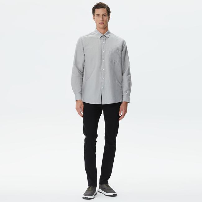  Nautica Erkek Gri Classic Fit Gömlek