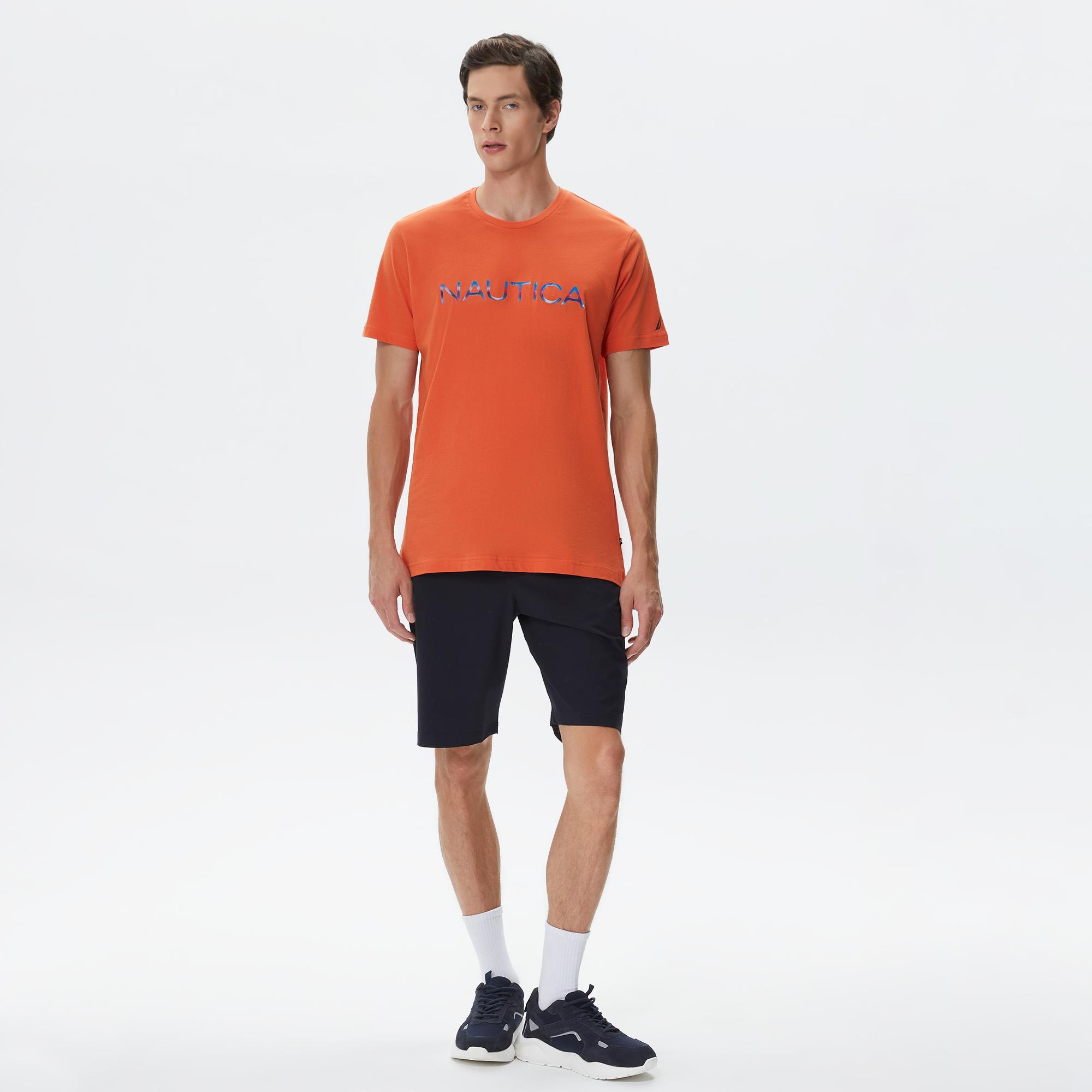 Nautica Erkek Turuncu Standart Fit T-Shirt