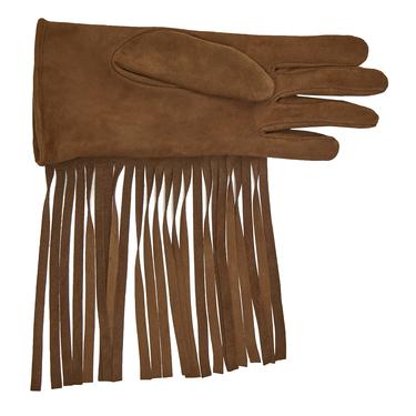  Kahve Kadın Püsküllü Süet Eldiven