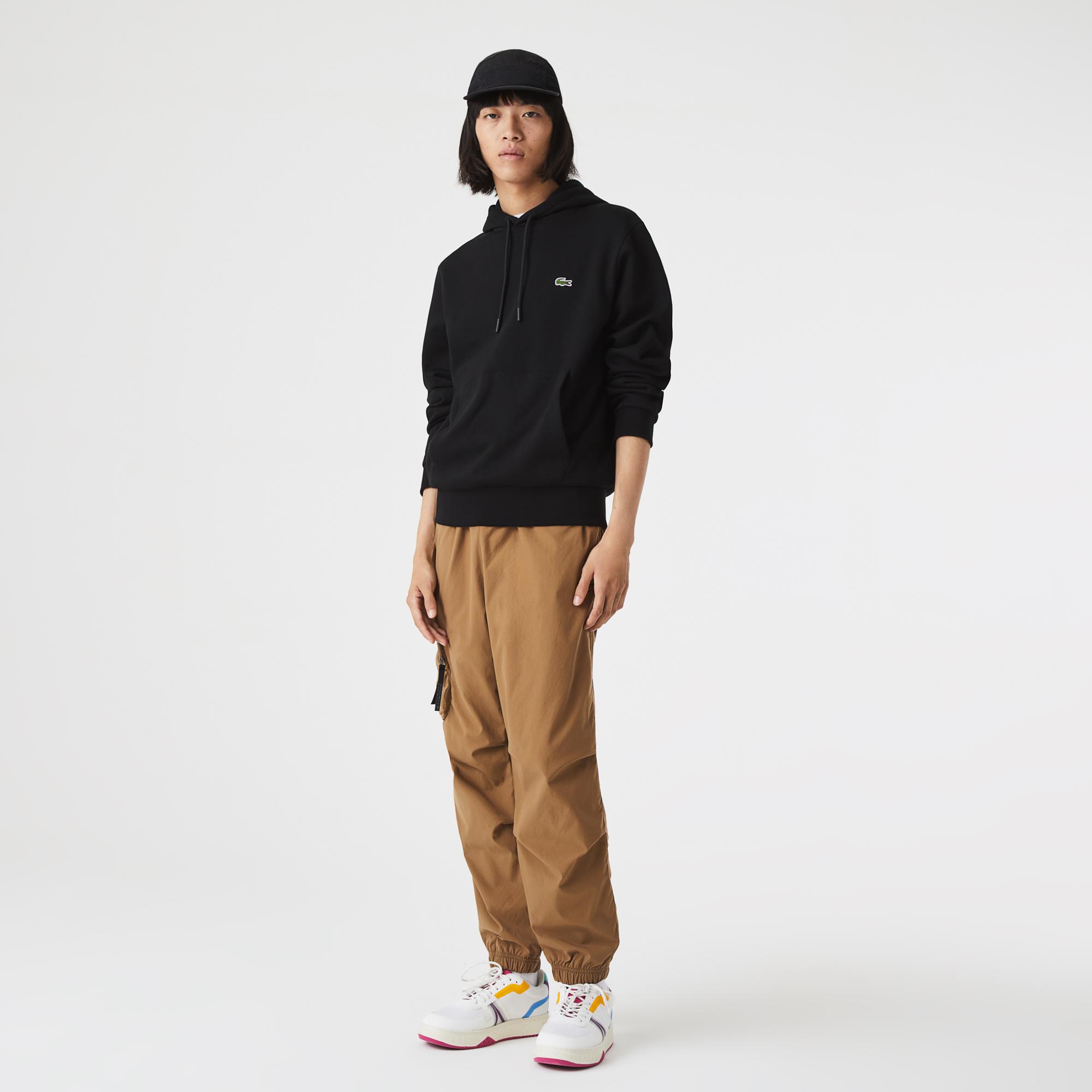 Lacoste Erkek Classic Fit Kapüşonlu Siyah Sweatshirt