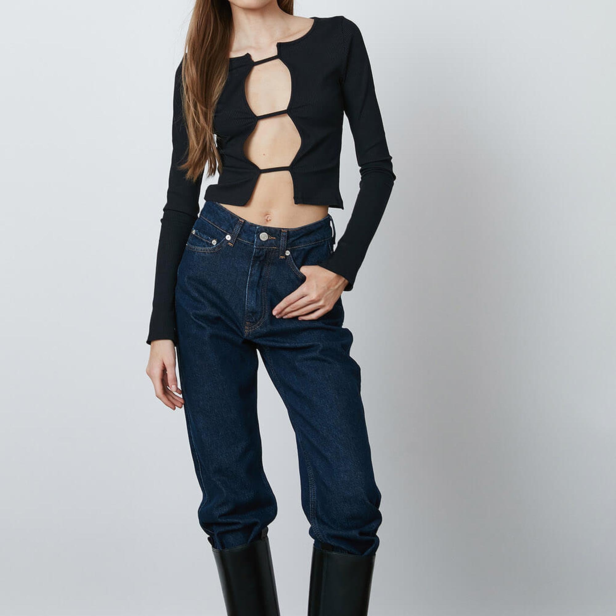 Göğüs Dekolte Uzun Kollu Bluz