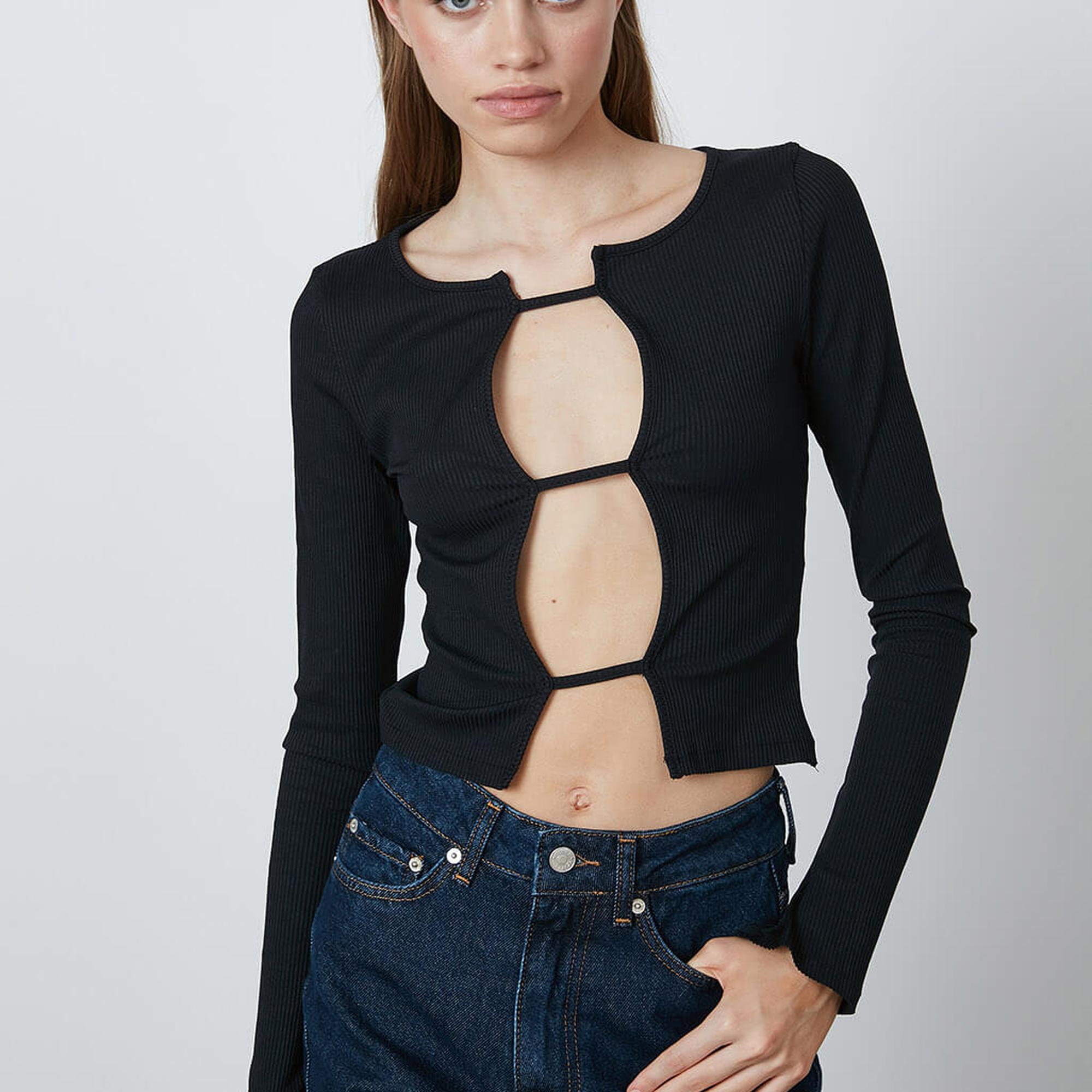 Göğüs Dekolte Uzun Kollu Bluz