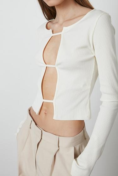  Göğüs Dekolte Uzun Kollu Bluz