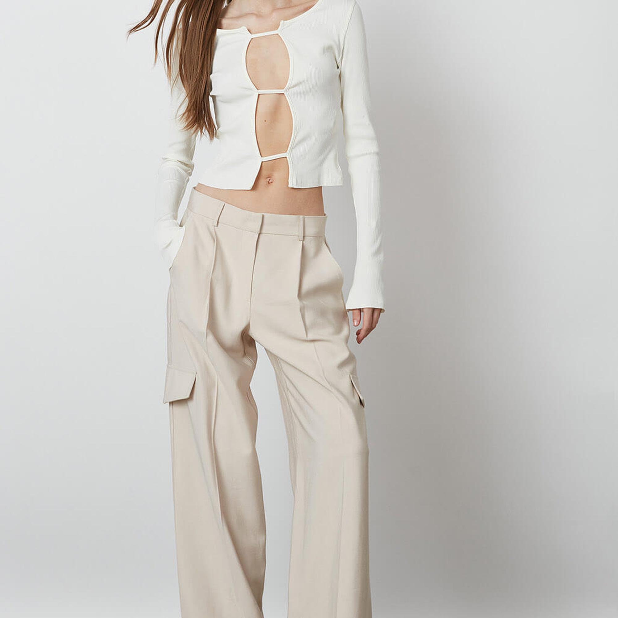 Göğüs Dekolte Uzun Kollu Bluz