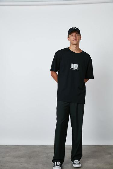  Barkod Baskılı Oversize Tshirt