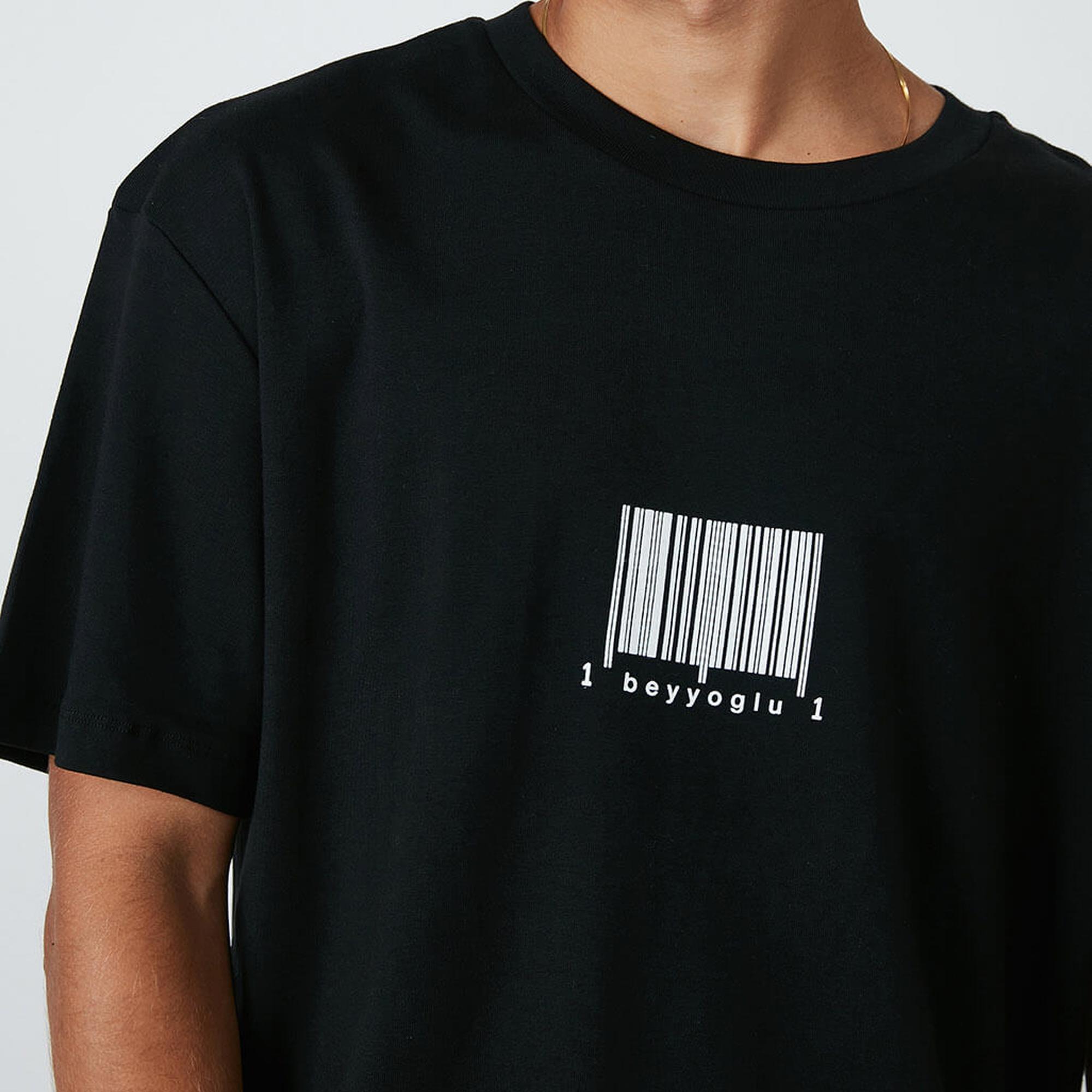 Barkod Baskılı Oversize Tshirt