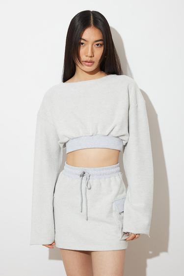  Lastikli Crop Sweatshirt