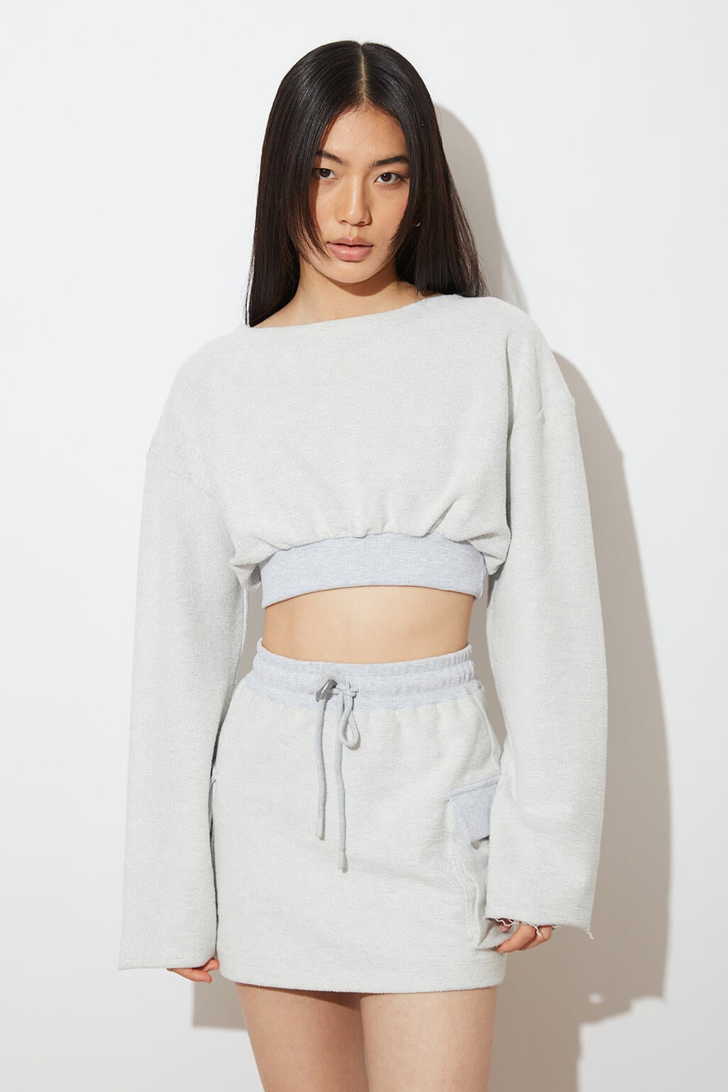  Lastikli Crop Sweatshirt