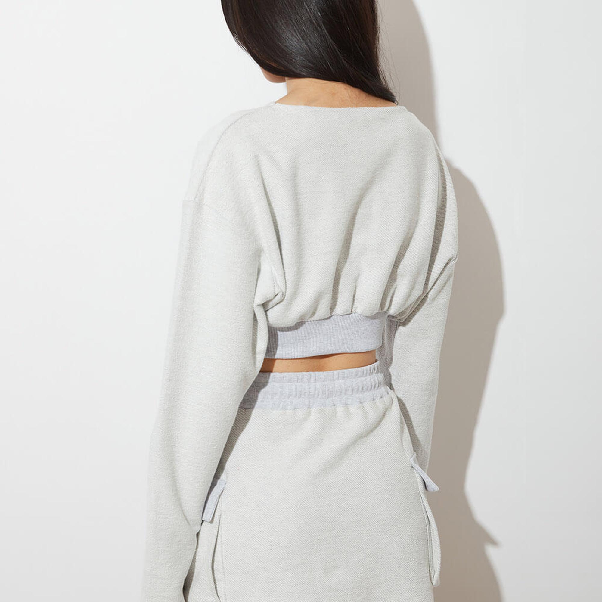 Lastikli Crop Sweatshirt