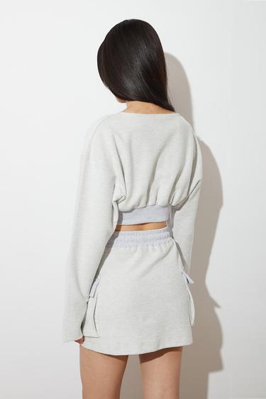  Lastikli Crop Sweatshirt