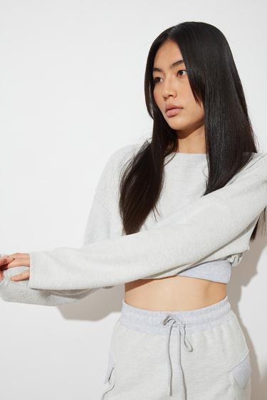  Lastikli Crop Sweatshirt