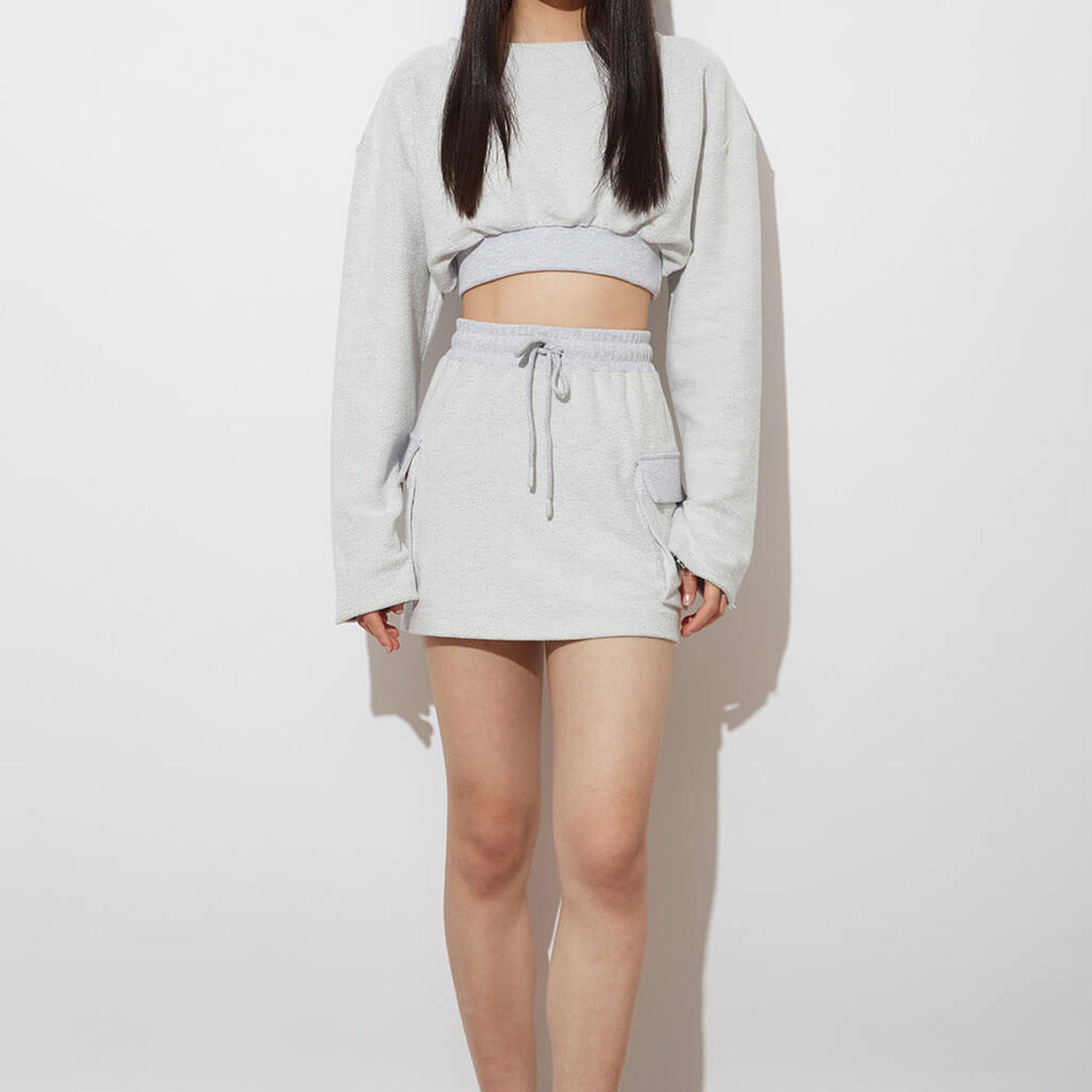 Lastikli Crop Sweatshirt