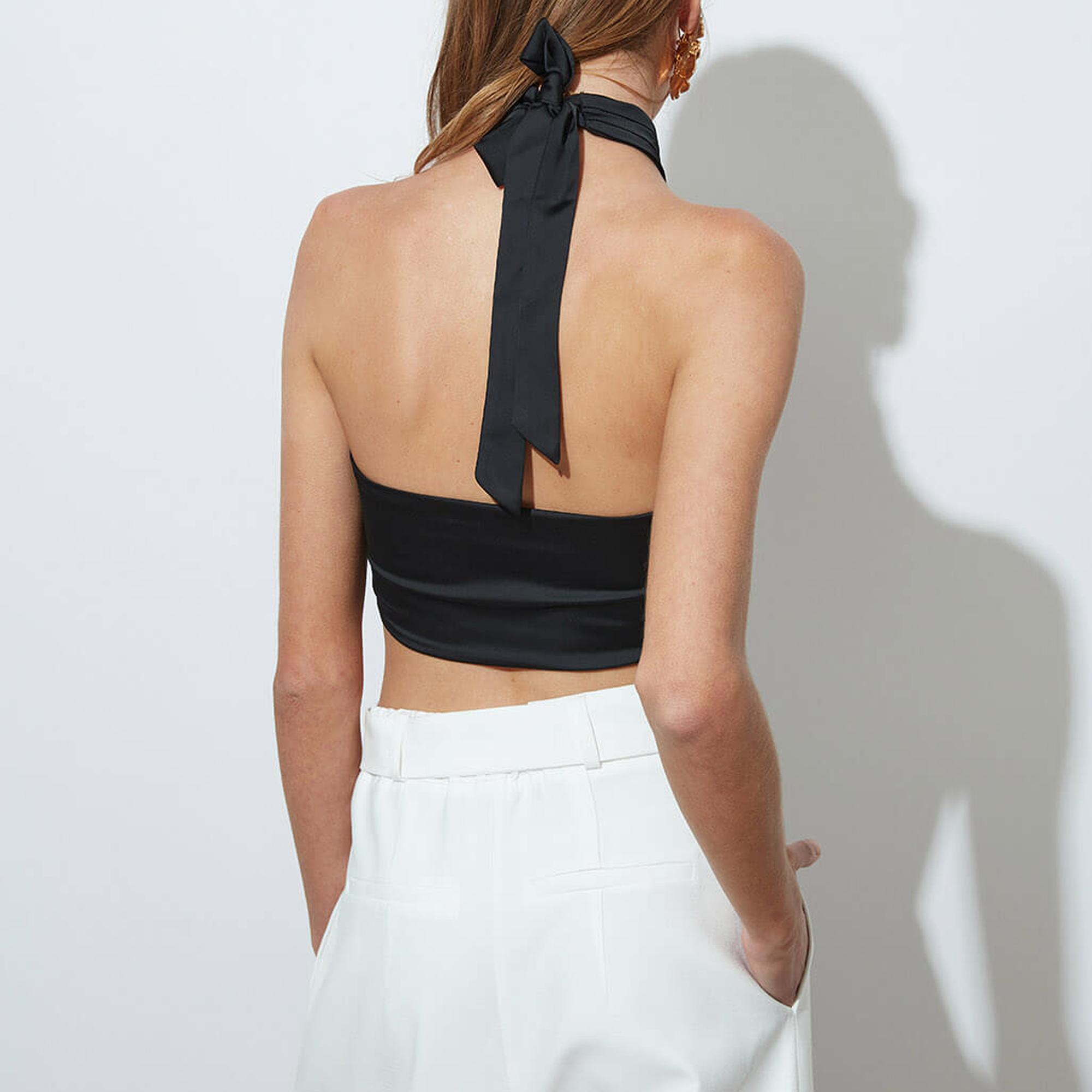 Bağlamalı Saten Büstiyer