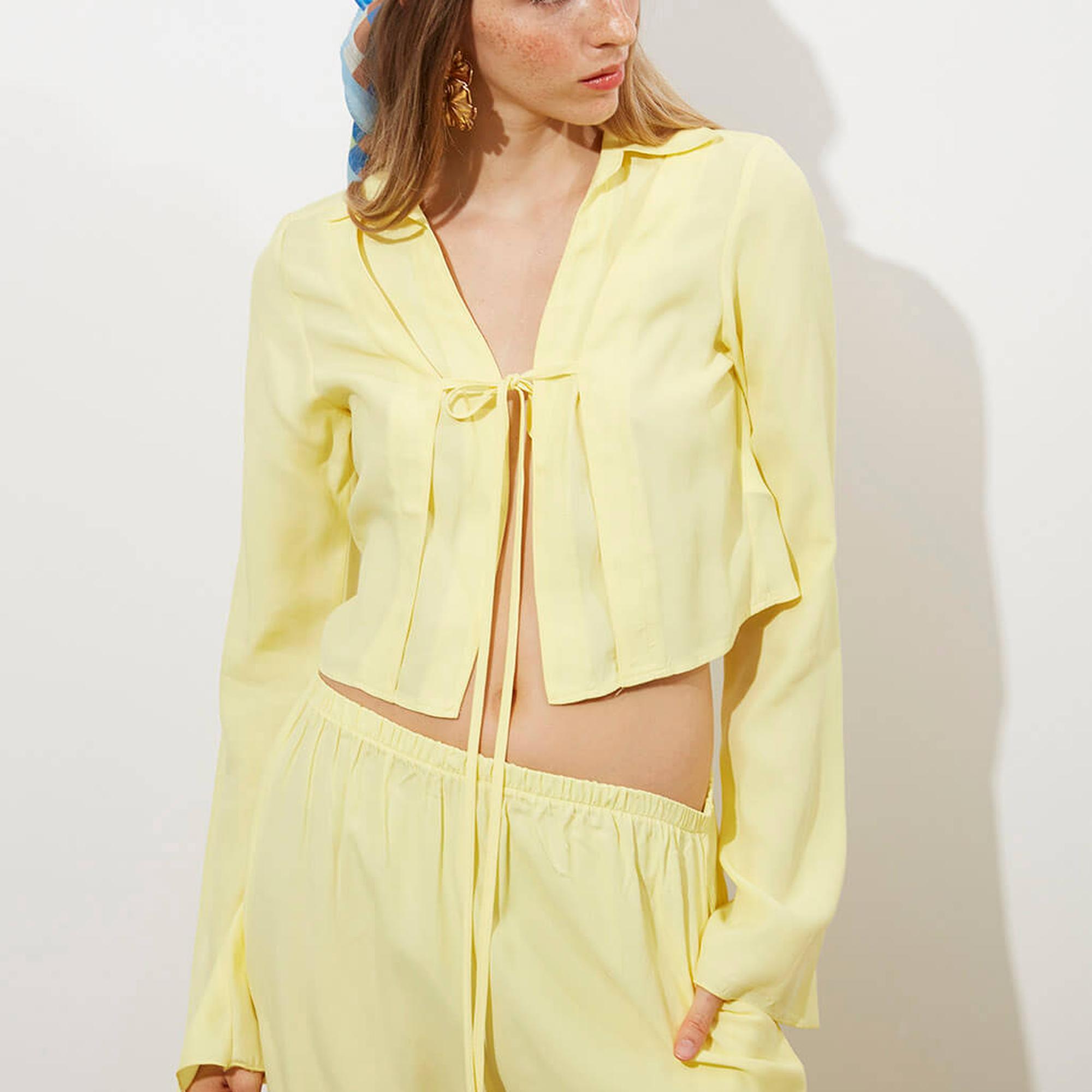 Tensel Bağlamalı Bluz