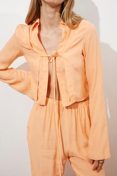  Tensel Bağlamalı Bluz