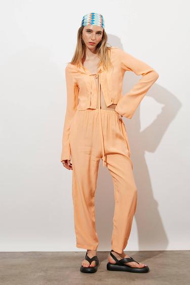  Tensel Bağlamalı Bluz