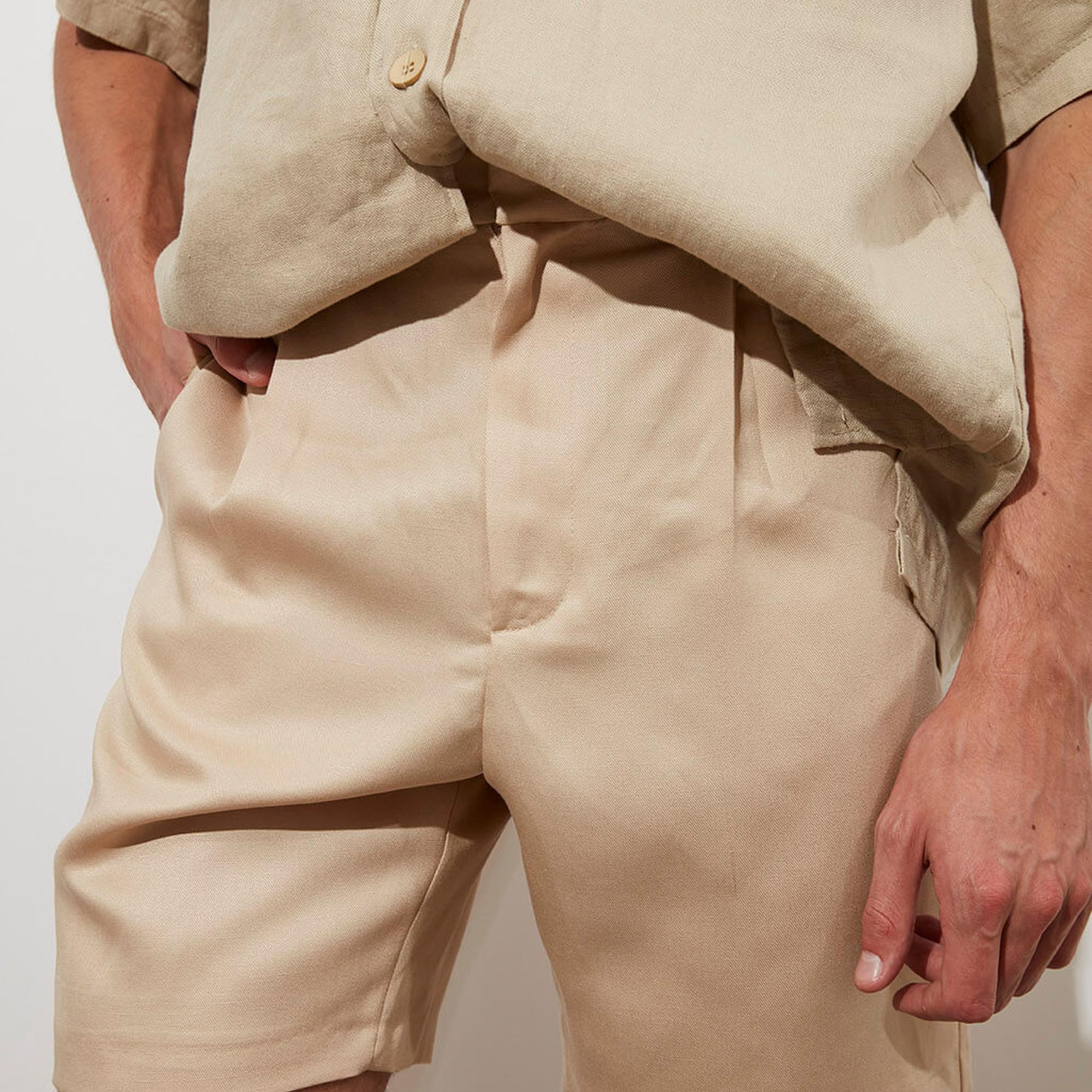 Keten Karışımlı Şort