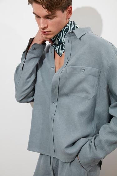  Oversize %100 Keten Gömlek