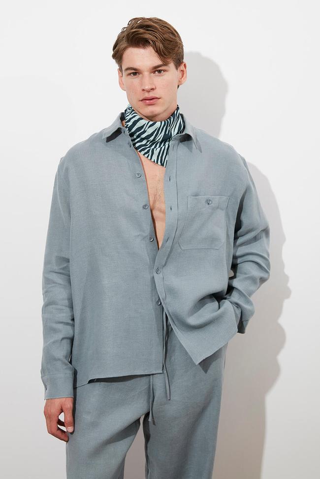  Oversize %100 Keten Gömlek