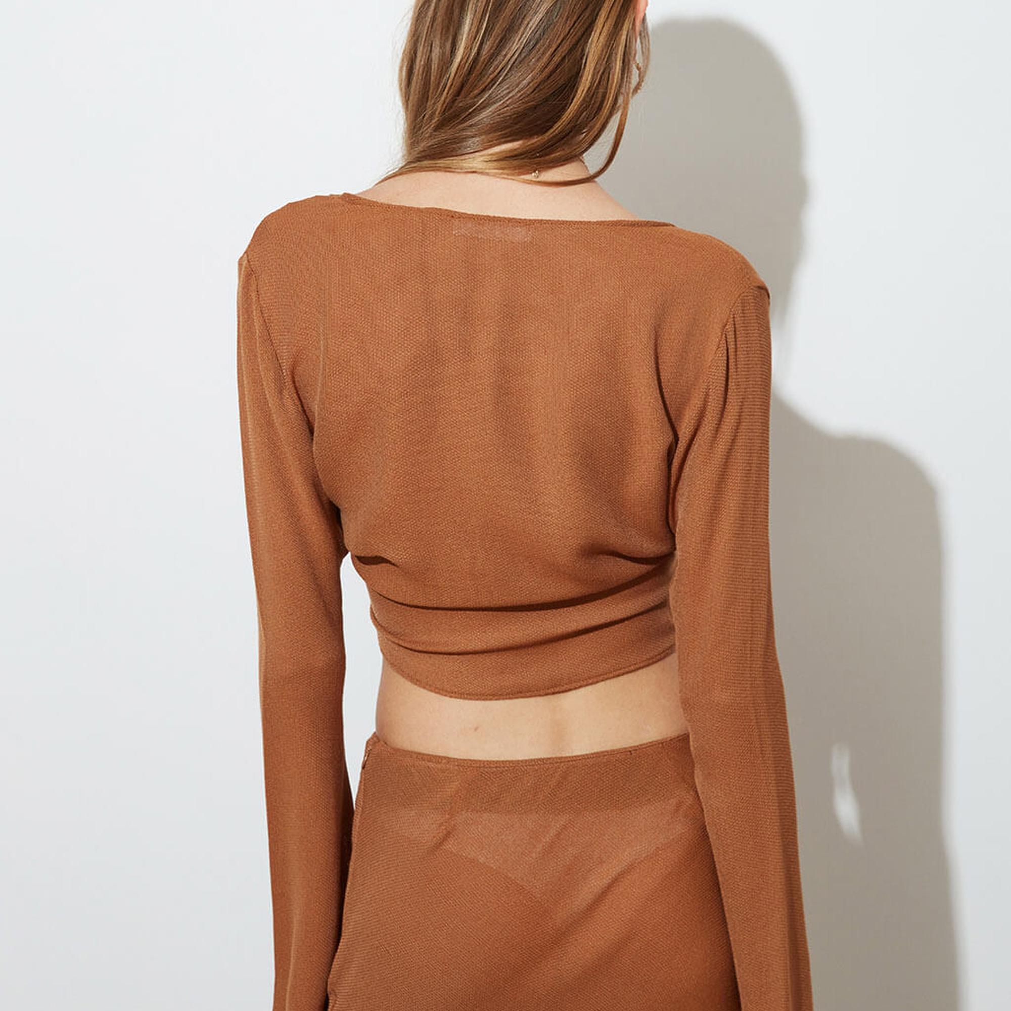 İspanyol Kollu Önü Bağlamalı Bluz