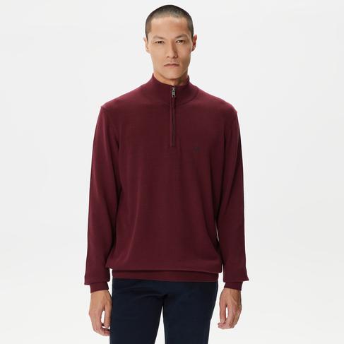  Nautica Erkek Bordo Standart Fit Dik Yakalı Kazak