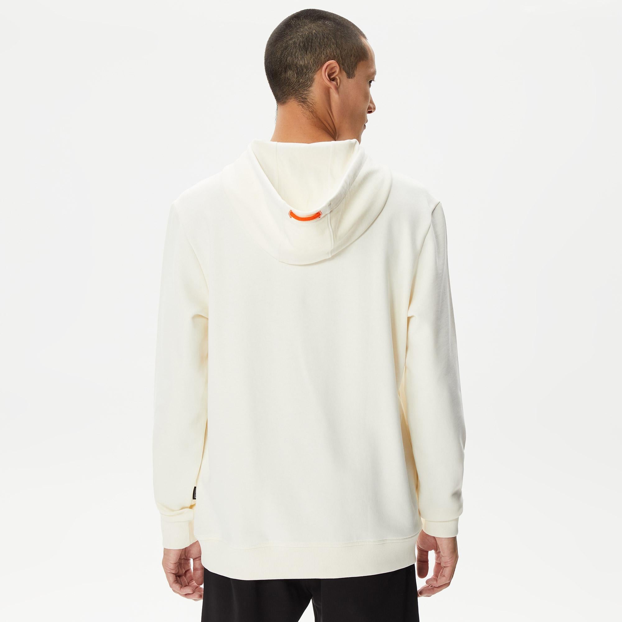 Nautica Erkek Beyaz Standart Fit Kapüşonlu Sweatshirt