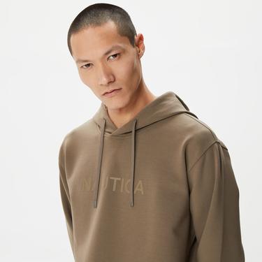  Nautica Erkek Kahverengi Standart Fit Kapüşonlu Sweatshirt