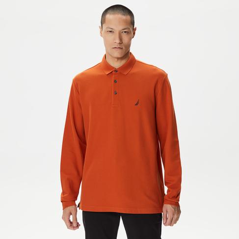  Nautica Erkek Turuncu Classic Fit Uzun Kollu Polo