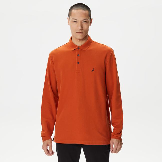  Nautica Erkek Turuncu Classic Fit Uzun Kollu Polo