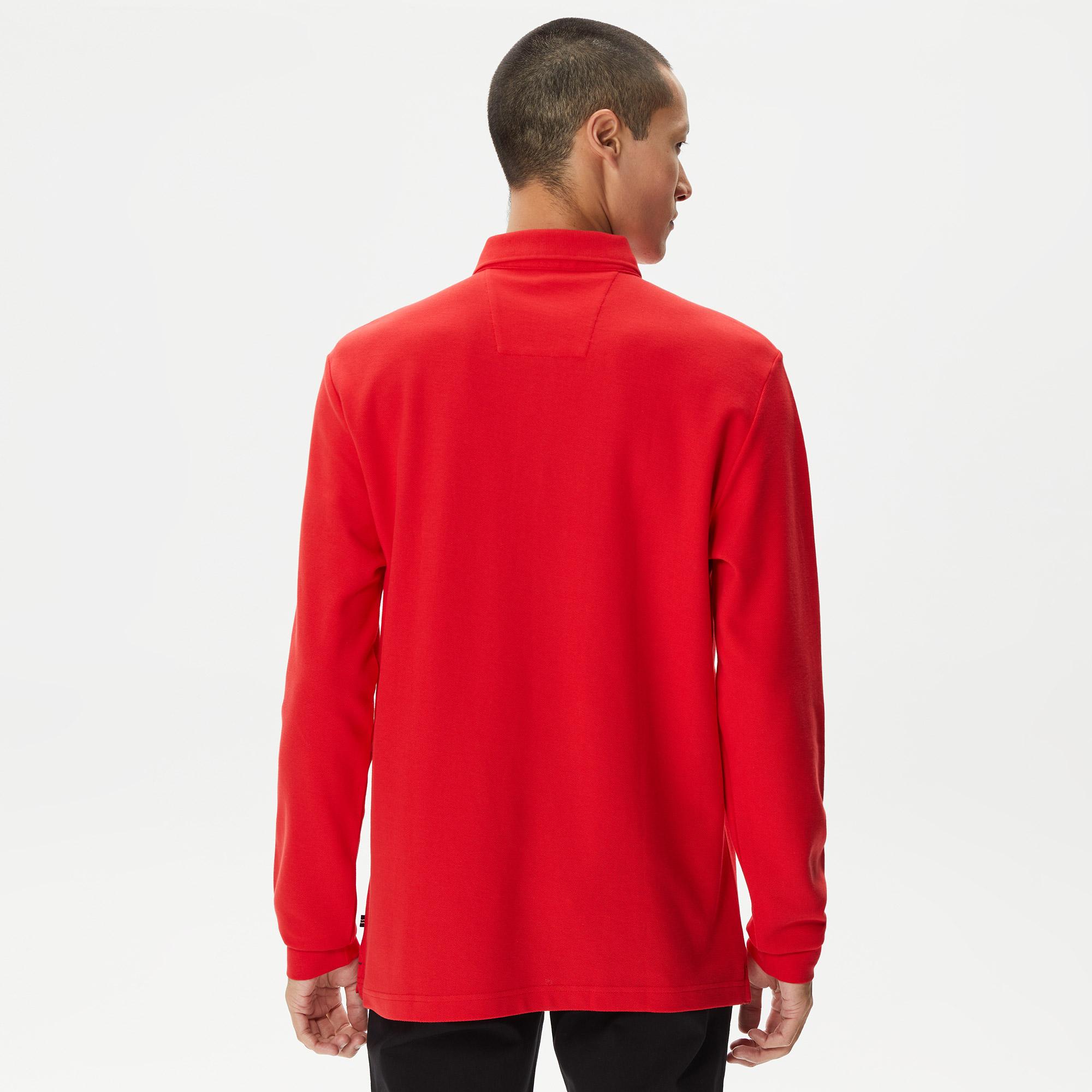 Nautica Erkek Kırmızı Classic Fit Uzun Kollu Polo