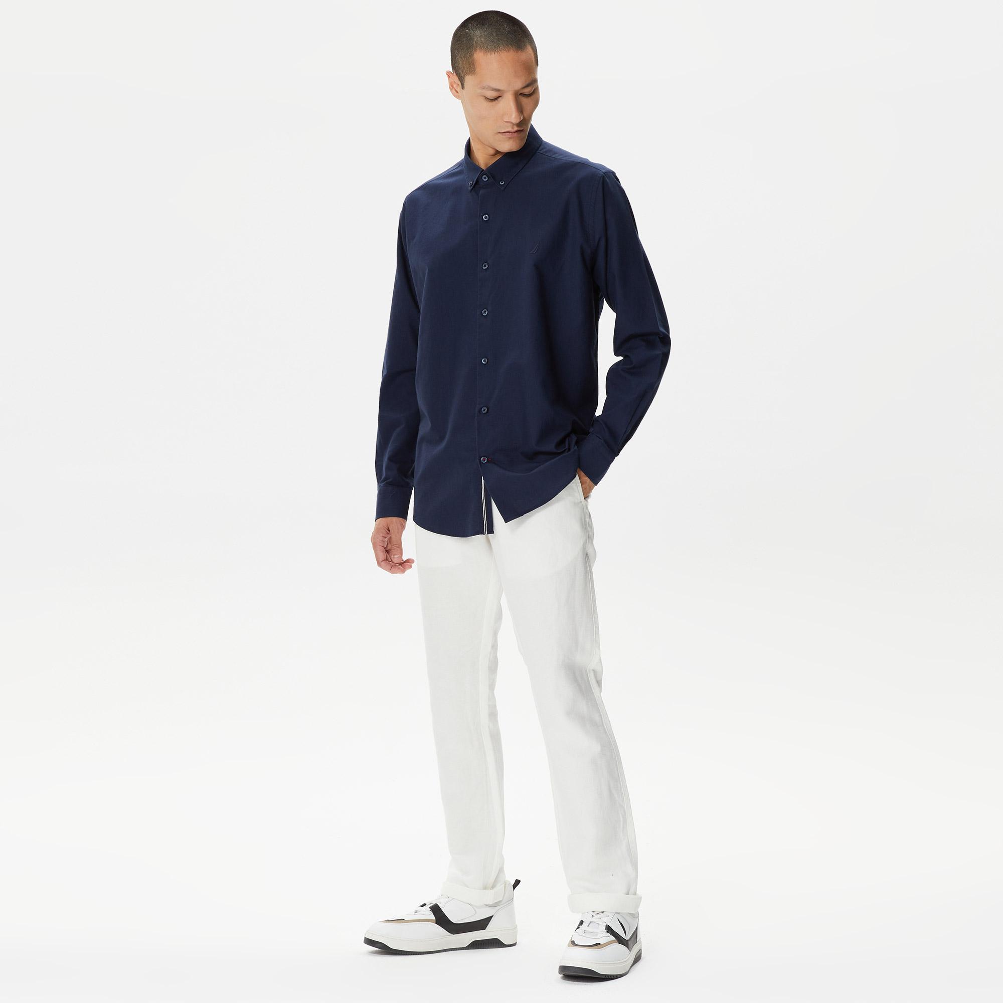 Nautica Erkek Lacivert Classic Fit Gömlek