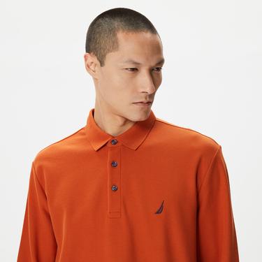  Nautica Erkek Turuncu Classic Fit Uzun Kollu Polo