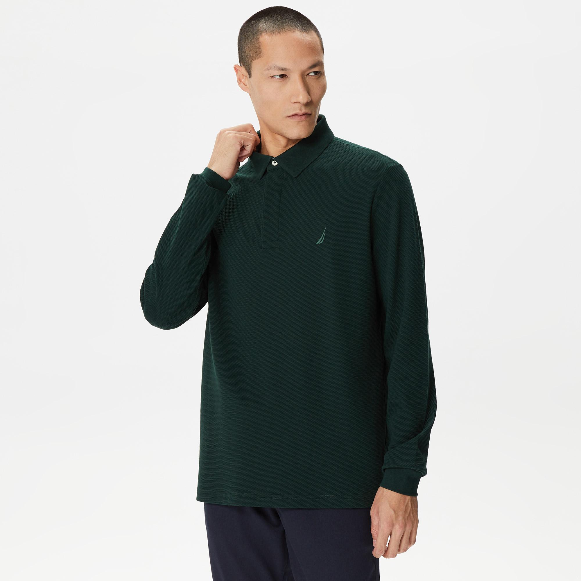 Nautica Erkek Yeşil Slim Fit Uzun Kollu Polo Yaka T-Shirt