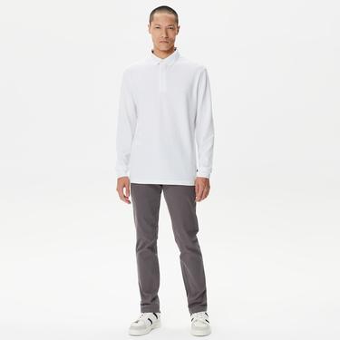  Nautica Erkek Beyaz Slim Fit Uzun Kollu Polo Yaka T-Shirt