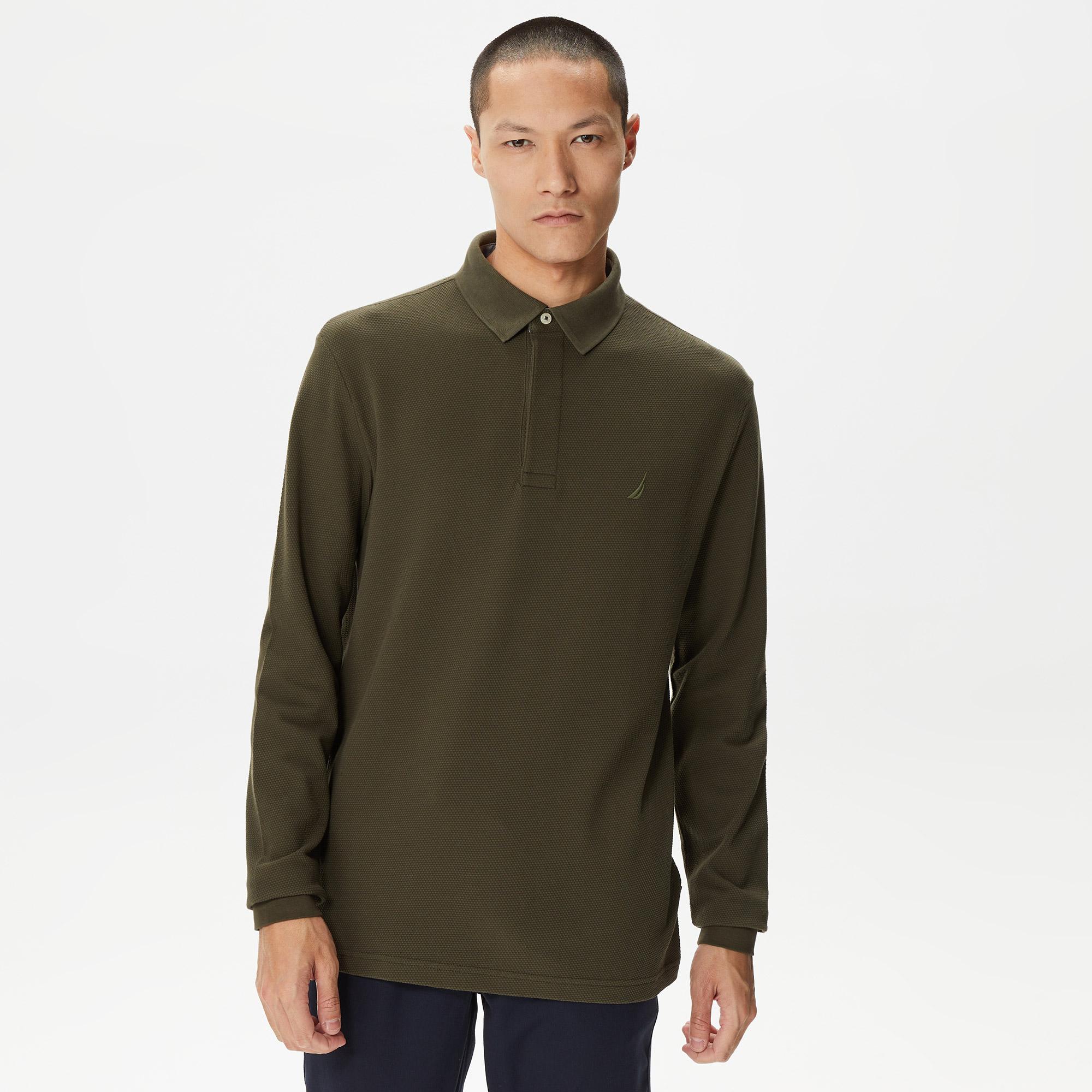 Nautica Erkek Yeşil Slim Fit Uzun Kollu Polo Yaka T-Shirt