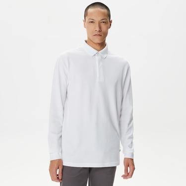  Nautica Erkek Beyaz Slim Fit Uzun Kollu Polo Yaka T-Shirt