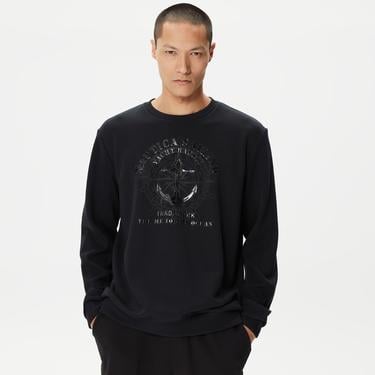  Nautica Erkek Siyah Standart Fit Sweatshirt