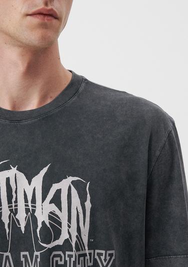  Mavi Batman Baskılı Antrasit Tişört Loose Fit / Bol Rahat Kesim 0611673-80022