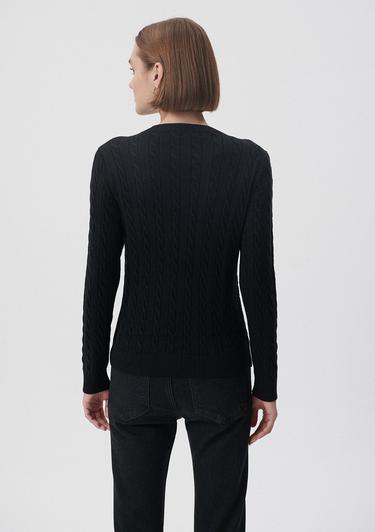  Mavi Bisiklet Yaka Siyah Kazak Slim Fit / Dar Kesim 1710341-900