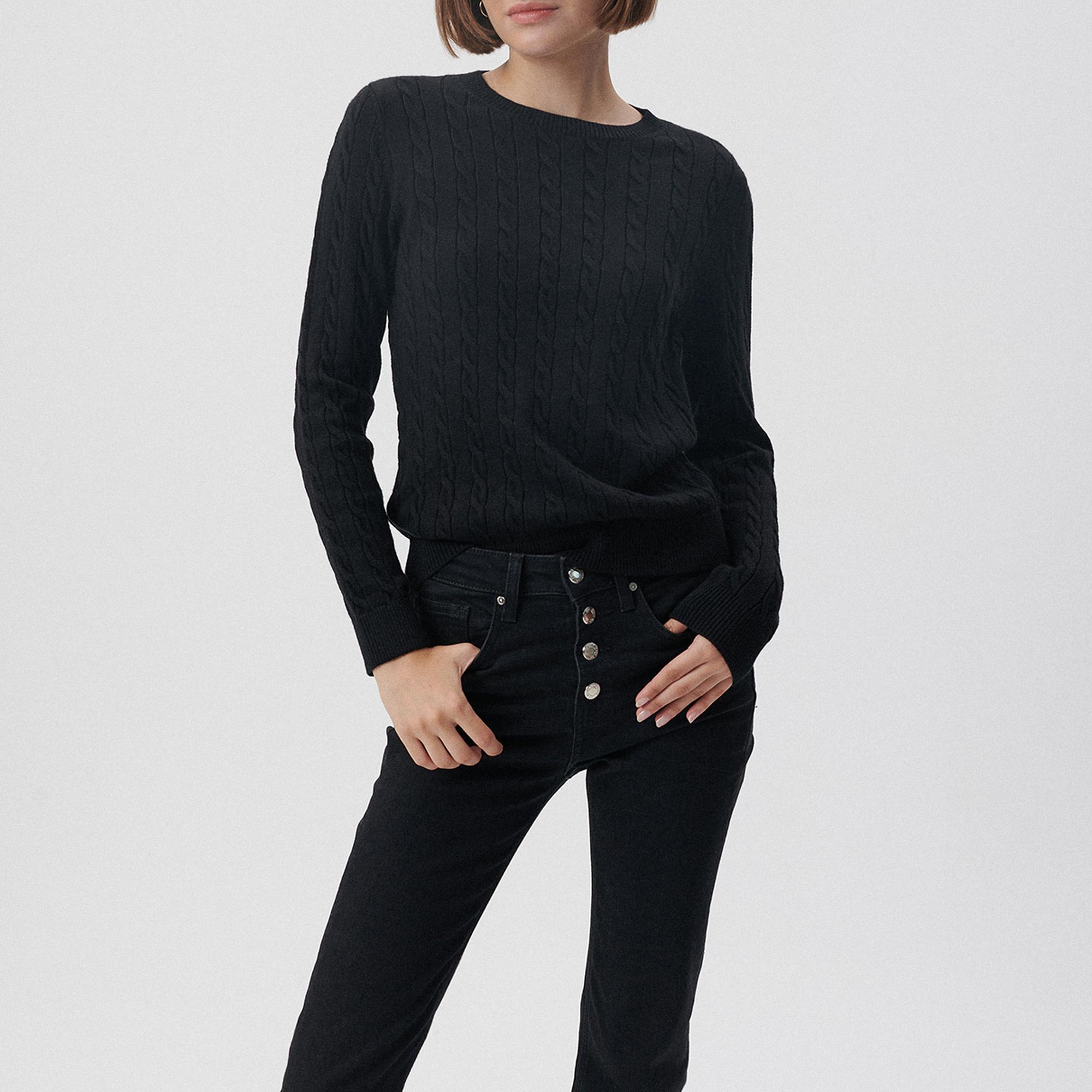 Mavi Bisiklet Yaka Siyah Kazak Slim Fit / Dar Kesim 1710341-900