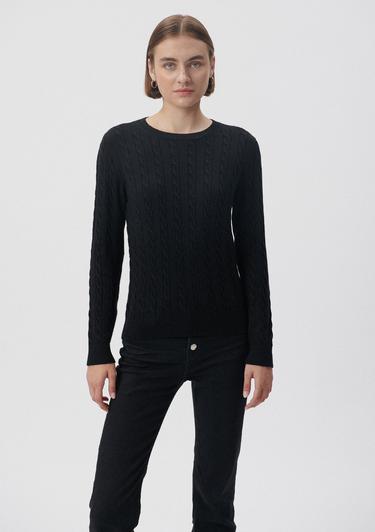  Mavi Bisiklet Yaka Siyah Kazak Slim Fit / Dar Kesim 1710341-900