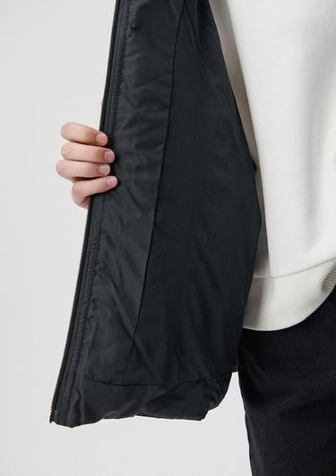  Mavi Siyah Şişme Mont Loose Fit / Bol Rahat Kesim 1110199-900