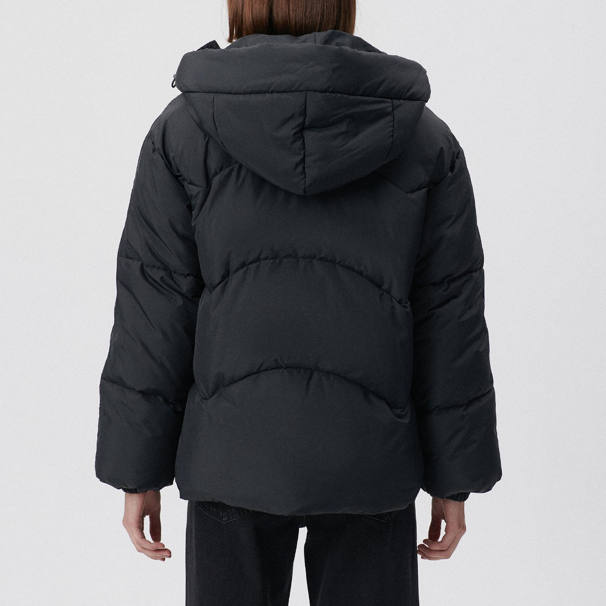 Mavi Siyah Şişme Mont Loose Fit / Bol Rahat Kesim 1110199-900