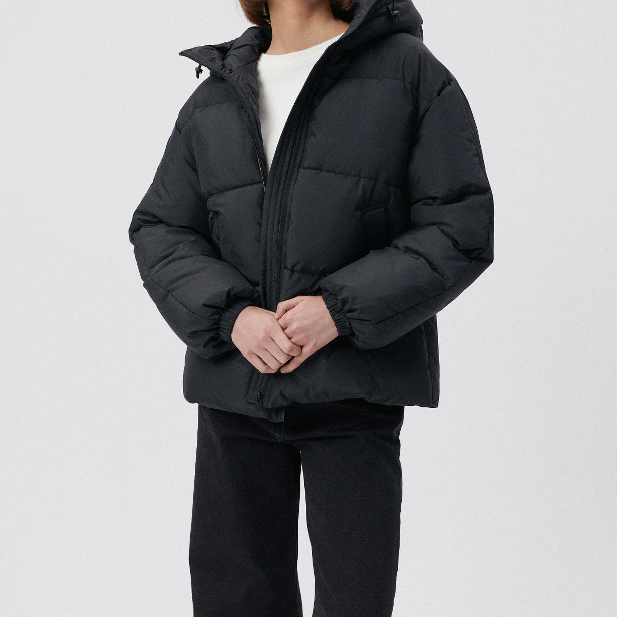 Mavi Siyah Şişme Mont Loose Fit / Bol Rahat Kesim 1110199-900