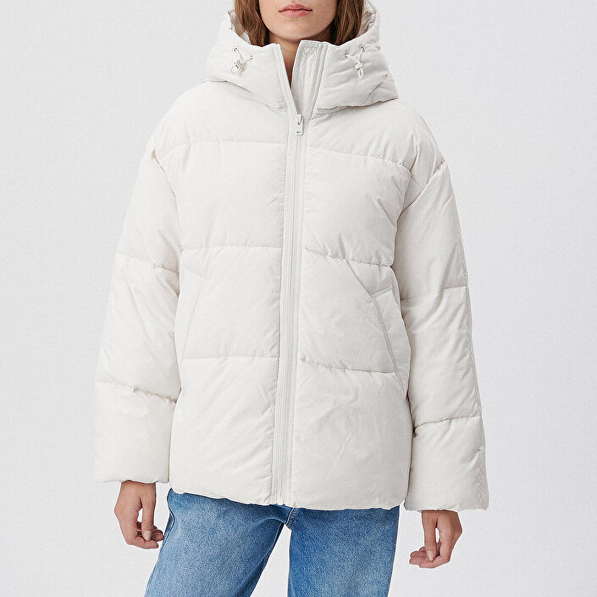 Mavi Gri Şişme Mont Loose Fit / Bol Rahat Kesim 1110199-83746