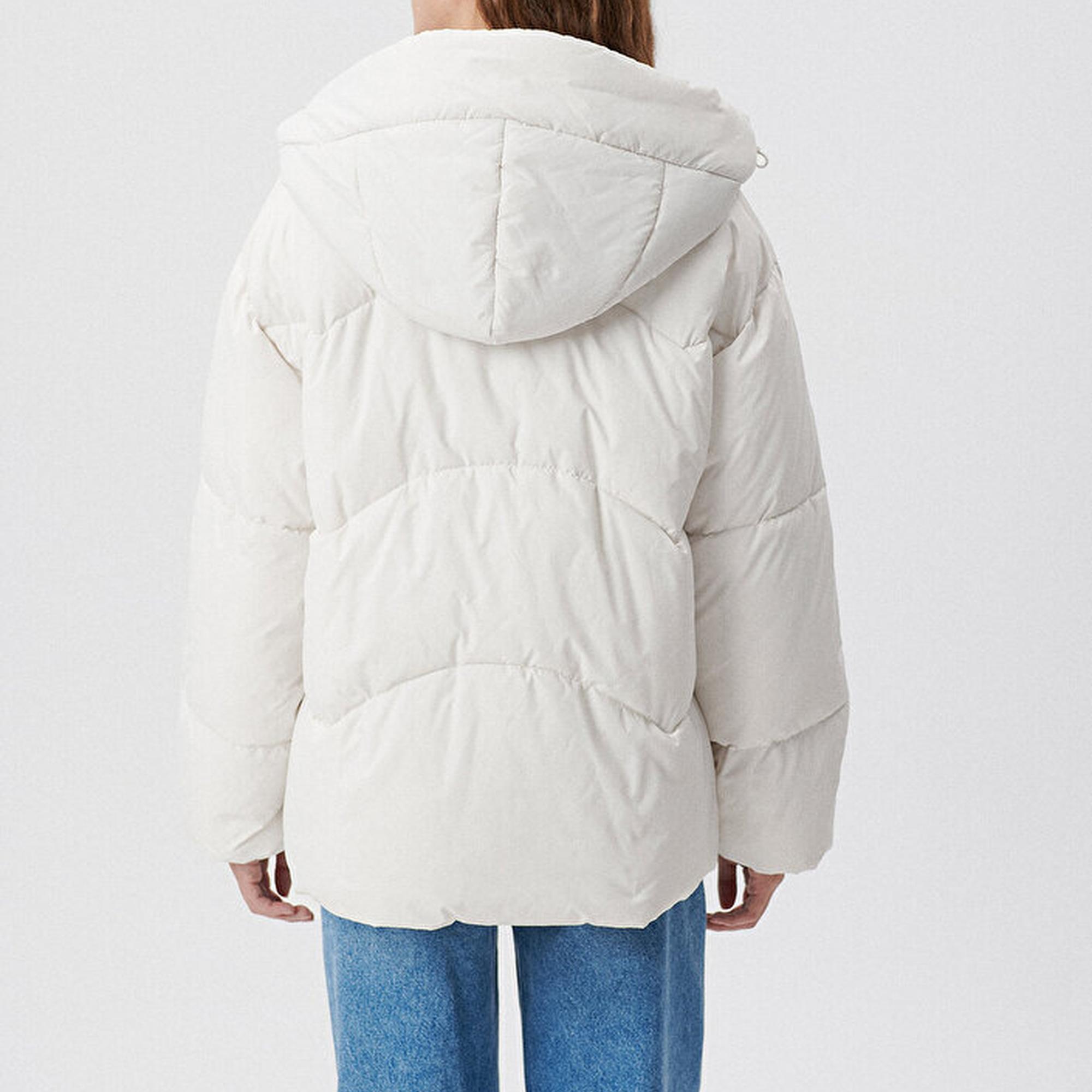 Mavi Gri Şişme Mont Loose Fit / Bol Rahat Kesim 1110199-83746